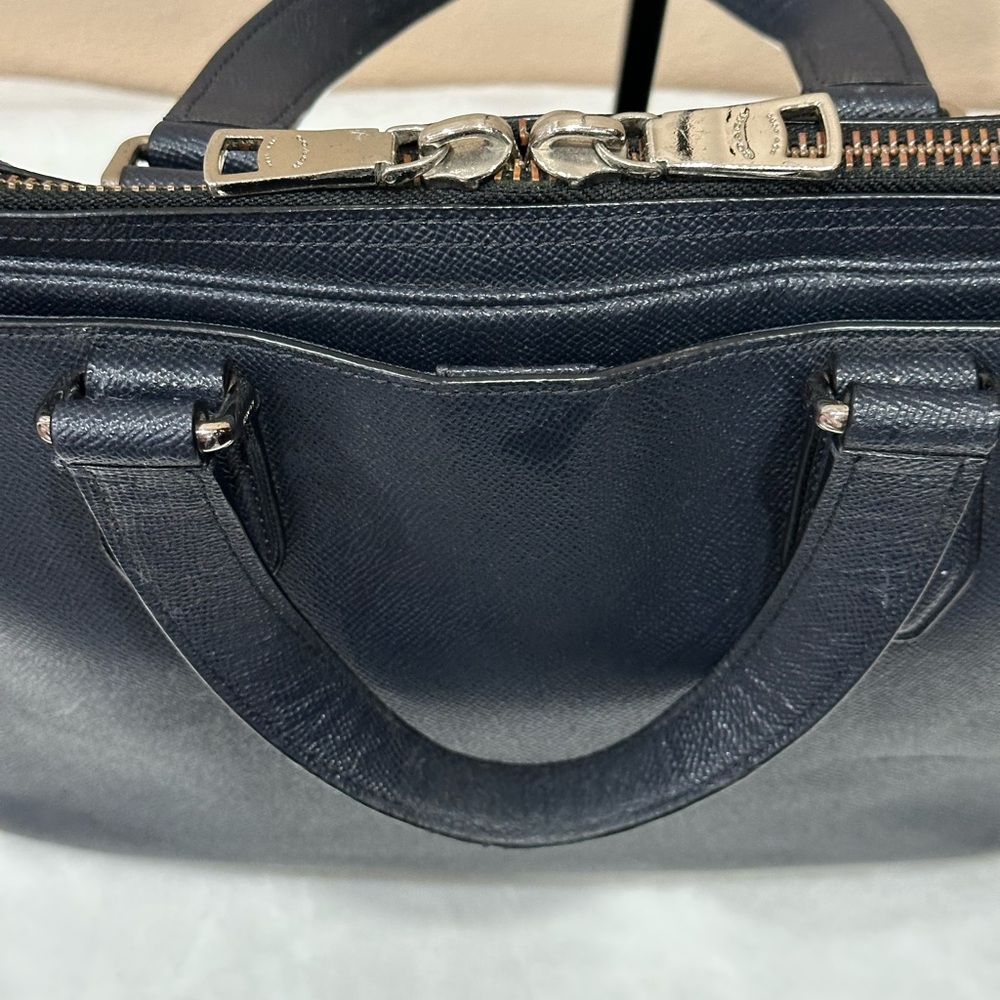 Coach Dark Navy Leather Briefcase - Picture 3 of 15